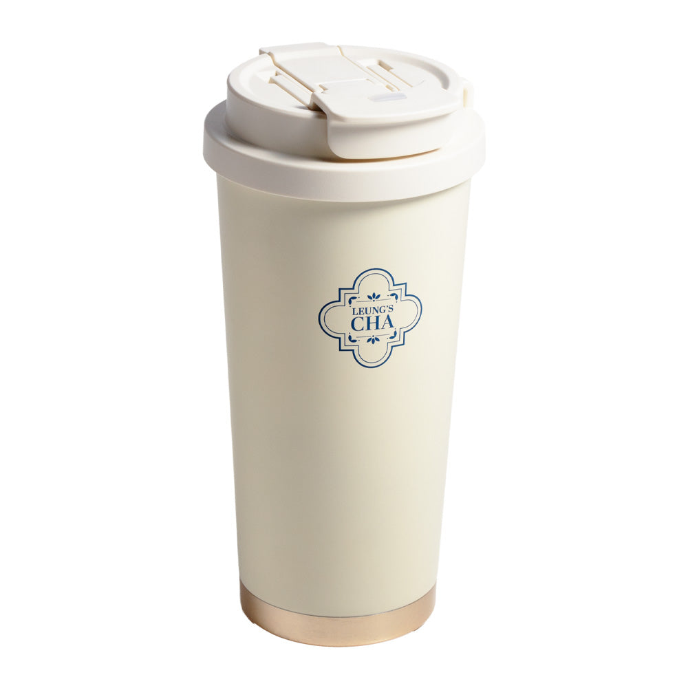 Leung's Cha Tumbler Cup with both sipping or straw