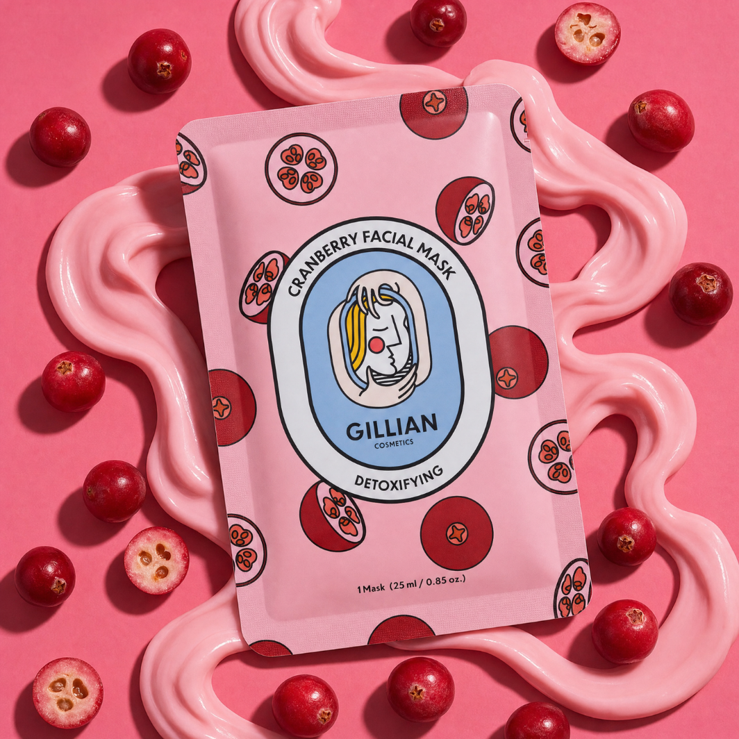 Gillian Cosmetics Cranberry (Detoxifying) Sheet Mask