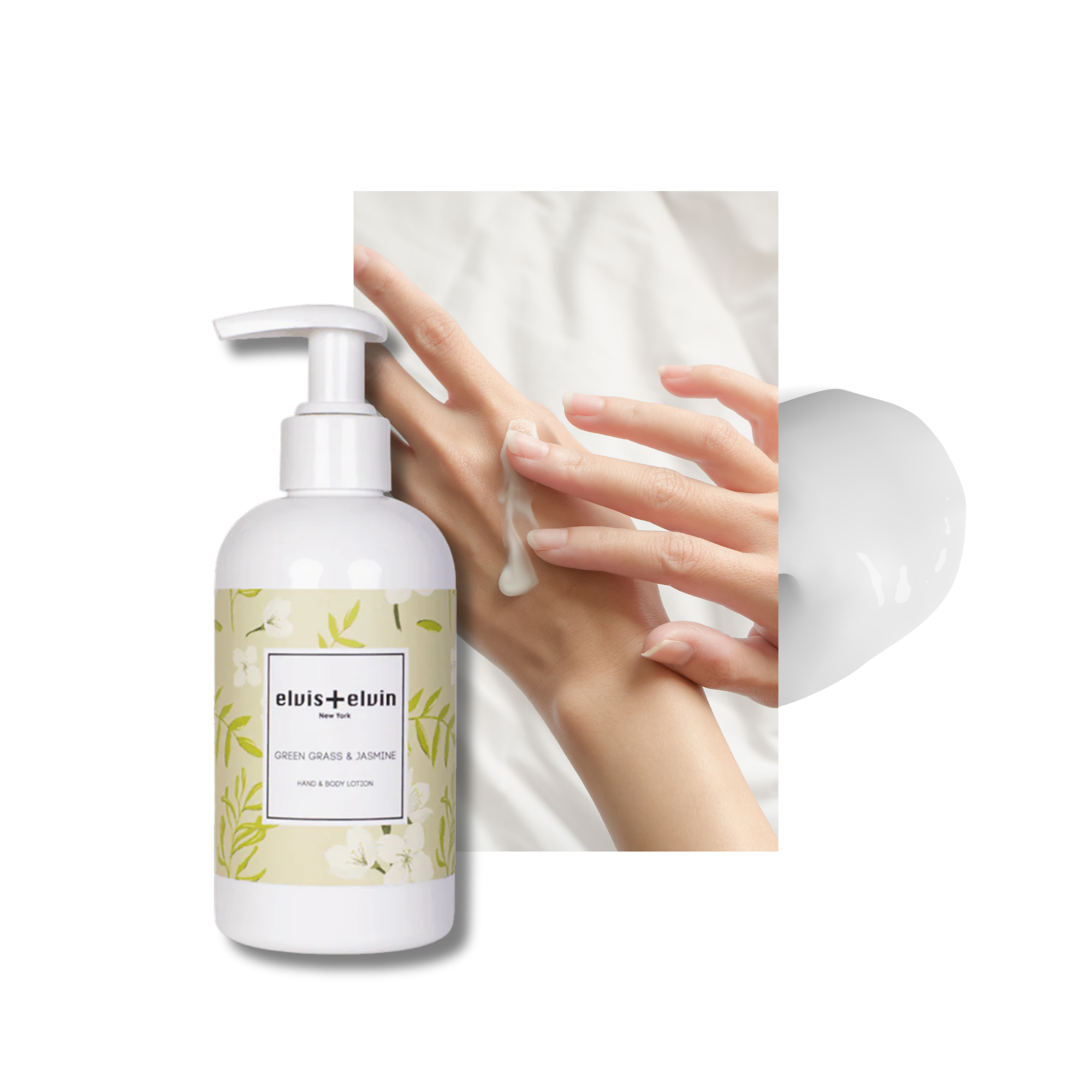elvis+elvin Green Grass & Jasmine Hand & Body Lotion