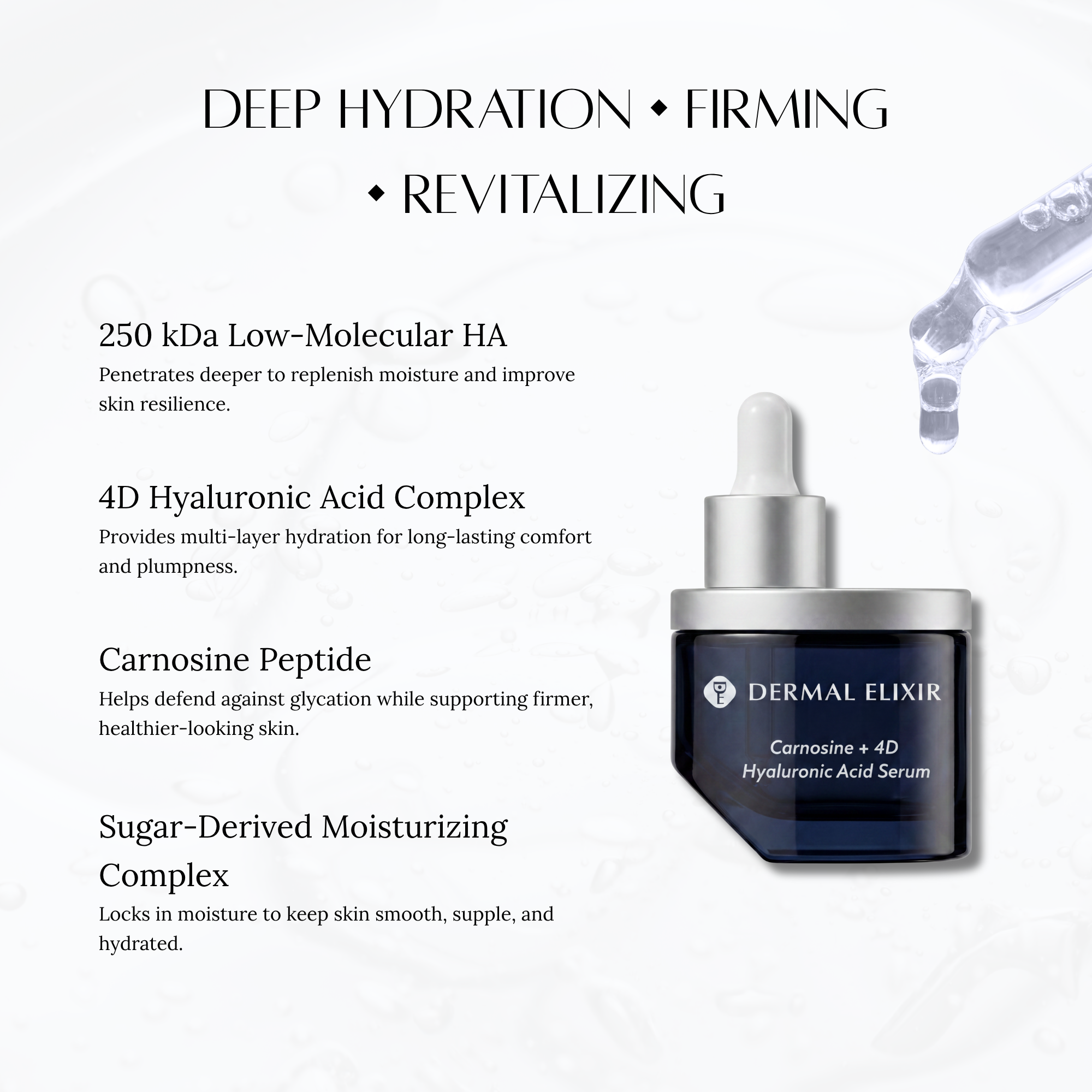 Dermal Elixir Carnosine + 4D Hyaluronic Acid Serum
