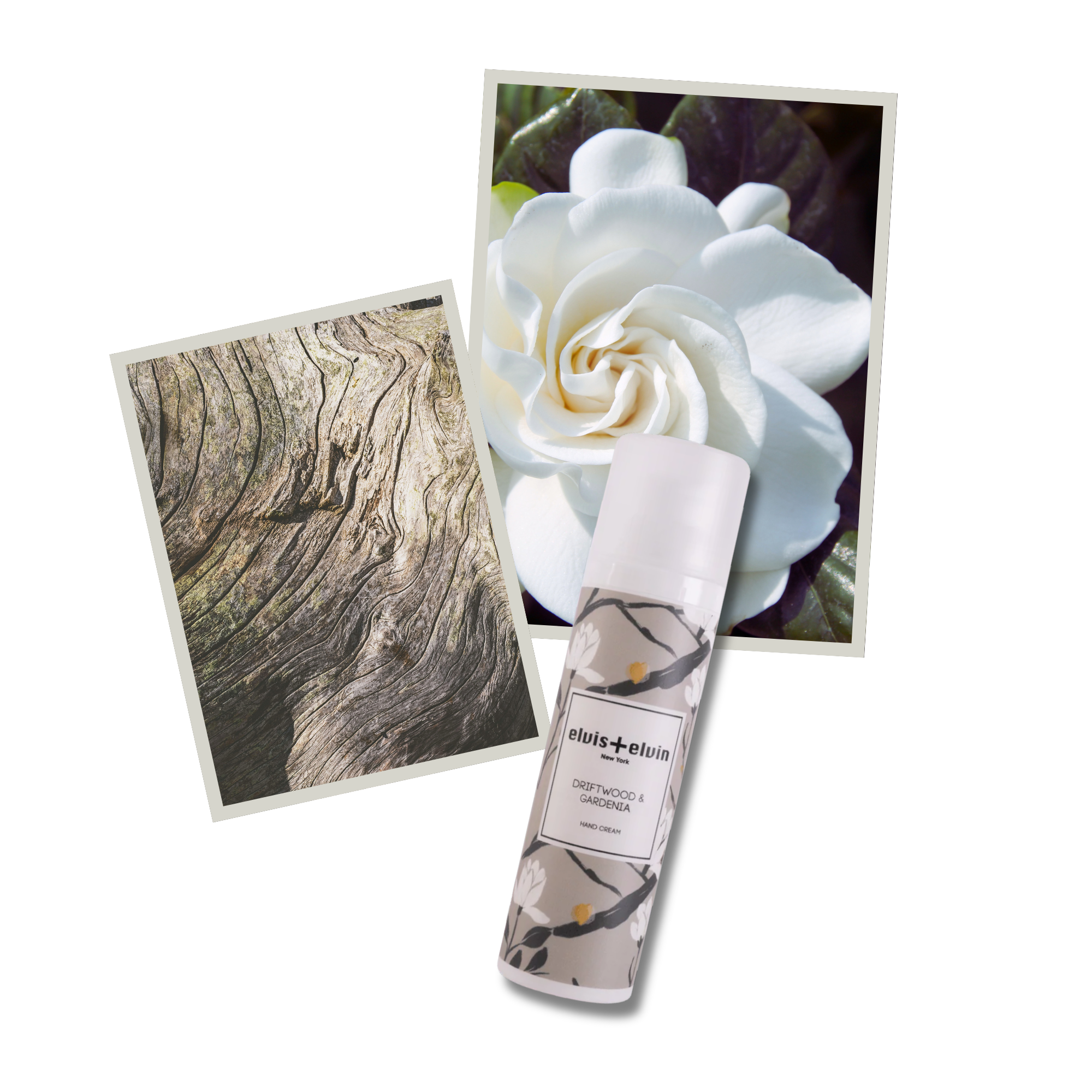 Driftwood & Gardenia Fragrance Hand Cream by elvis+elvin