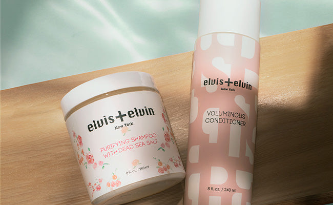 elvis+elvin hair care voluminous conditioner, purifying shampoo with dead sea salt, hair set