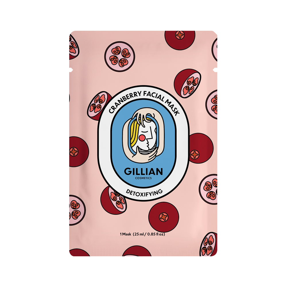 Gillian Cosmetics Cranberry (Detoxifying) Sheet Mask
