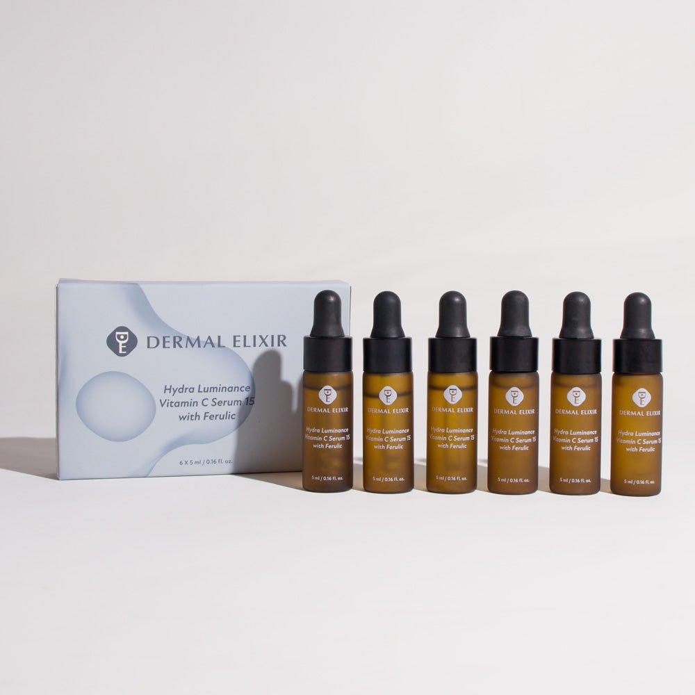 Dermal Elixir Hydra Luminance Vitamin C Serum 15 with Ferulic 5ML X 6 5ml x 6 