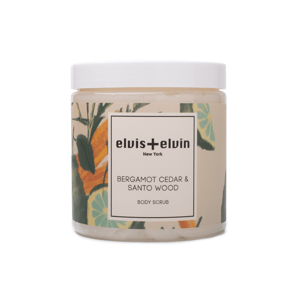 elvis+elvin Bergamot Cedar & Santo Wood Blend Body Scrub with Dead Sea Salt 300ml - elvis+elvin