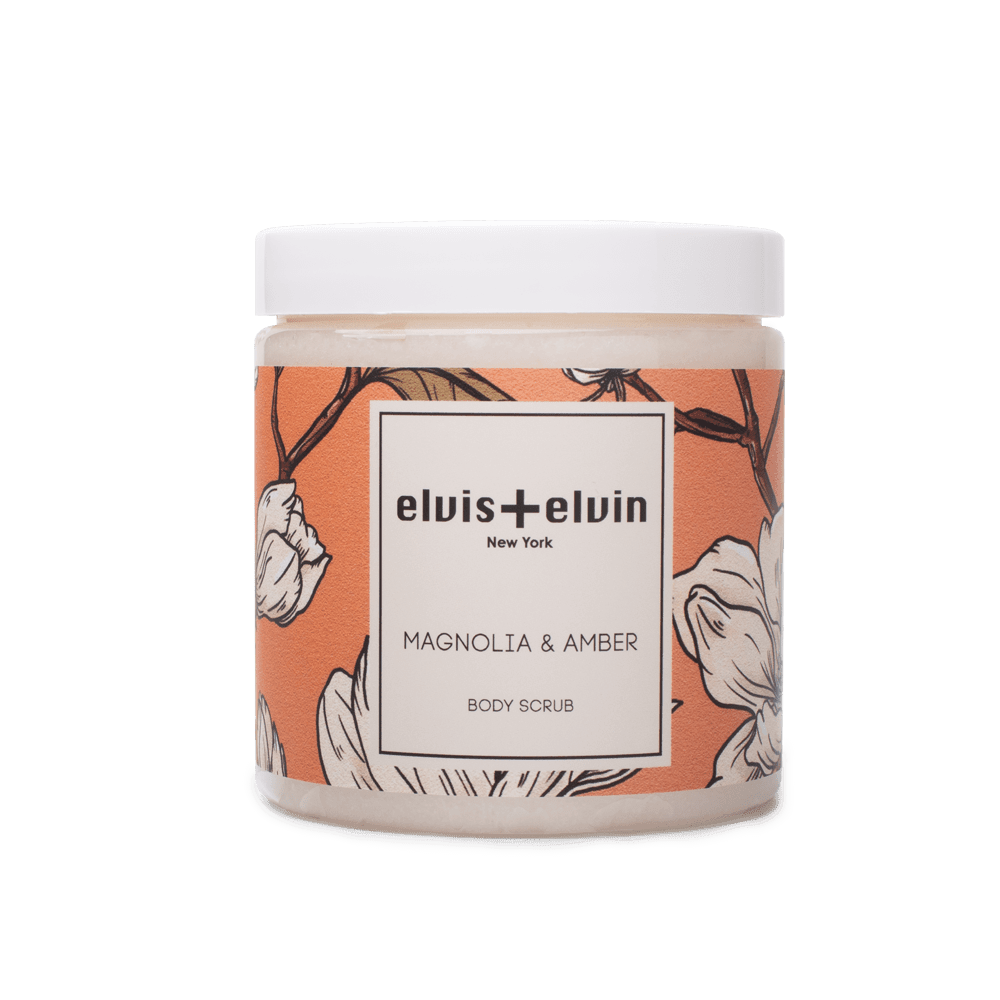 elvis+elvin Magnolia & Amber Body Scrub with Dead Sea Salt 300ml - elvis+elvin