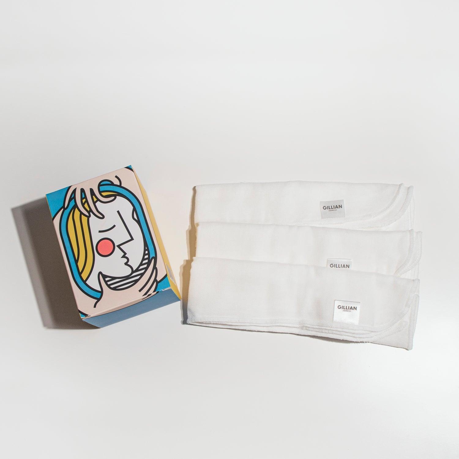 Gillian Cosmetics Muslin Cleansing Cloth 3 Pack - elvis+elvin