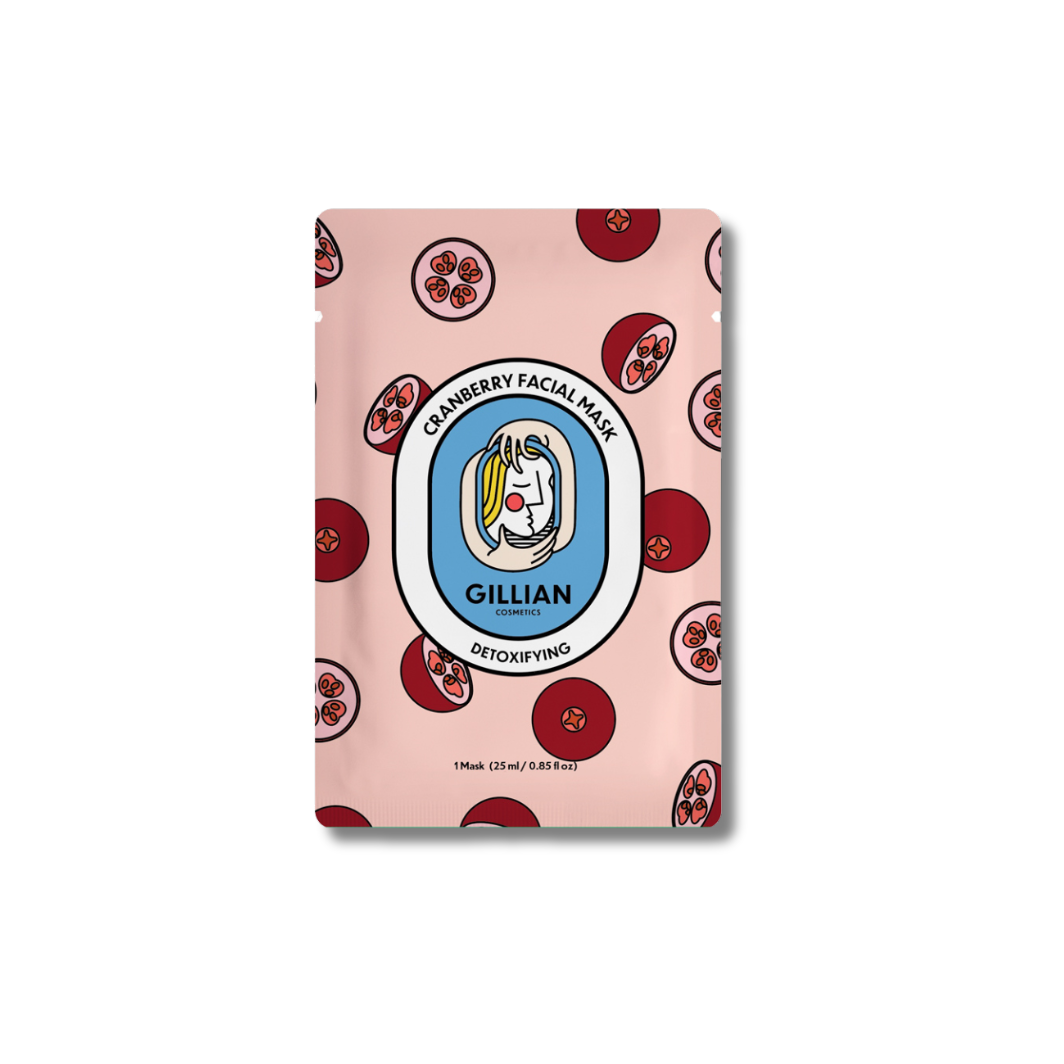Gillian Cosmetics Cranberry (Detoxifying) Sheet Mask