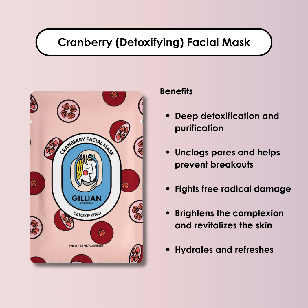 Gillian Cosmetics Cranberry (Detoxifying) Sheet Mask