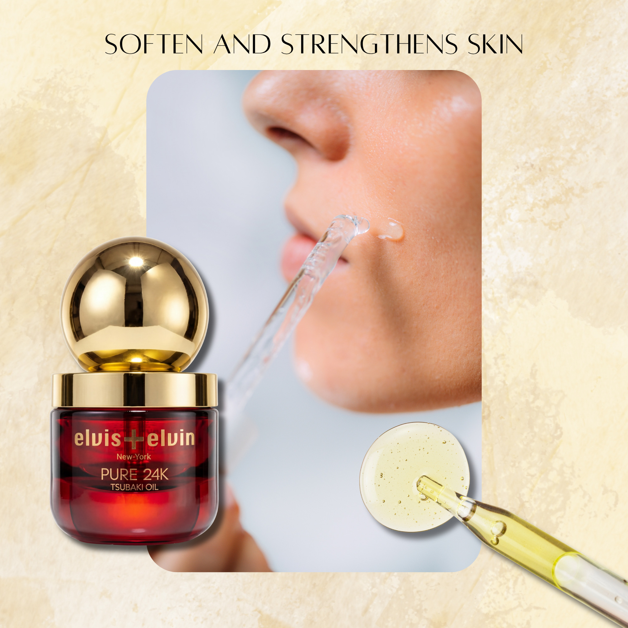 elvis+elvin Pure 24k Tsubaki Facial Oil