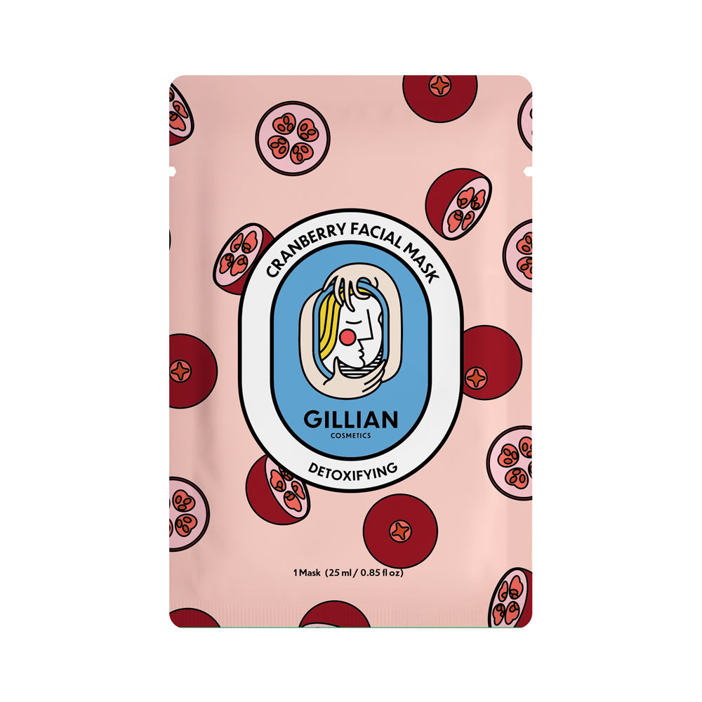 Gillian Cosmetics Cranberry (Detoxifying) Sheet Mask