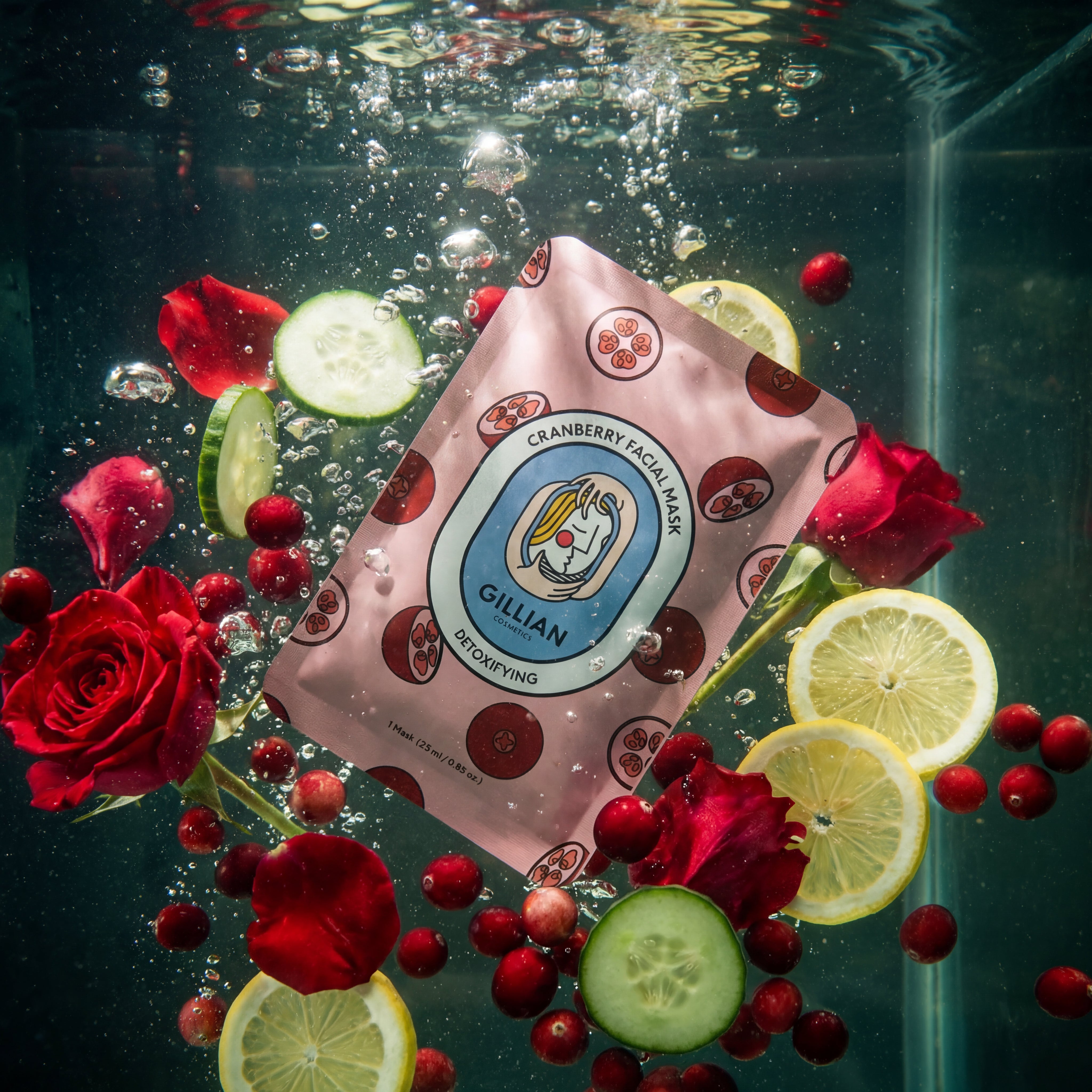 Gillian Cosmetics Cranberry (Detoxifying) Sheet Mask