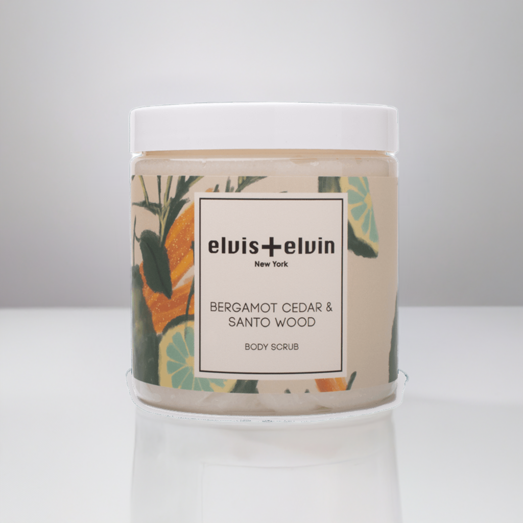 elvis+elvin Bergamot Cedar & Santo Wood Blend Body Scrub with Dead Sea Salt 300ml