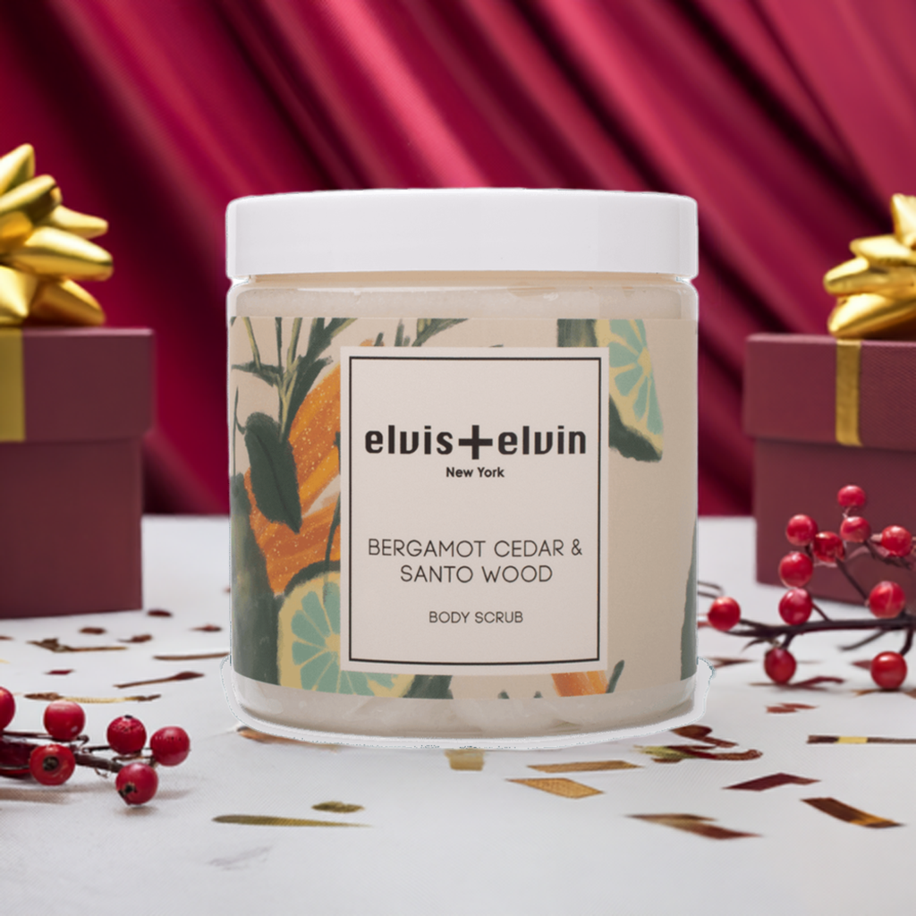 elvis+elvin Bergamot Cedar & Santo Wood Blend Body Scrub with Dead Sea Salt 300ml