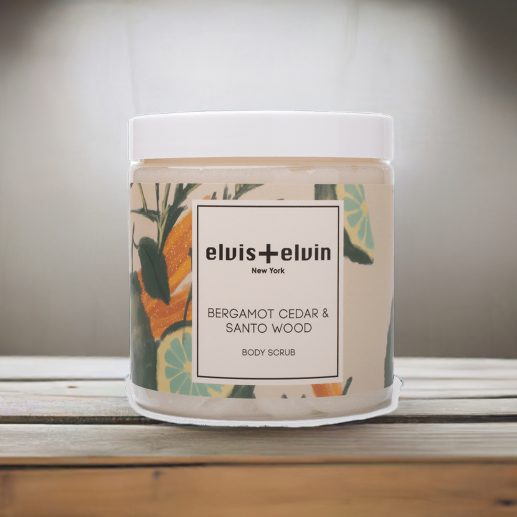 elvis+elvin Bergamot Cedar & Santo Wood Blend Body Scrub with Dead Sea Salt 300ml