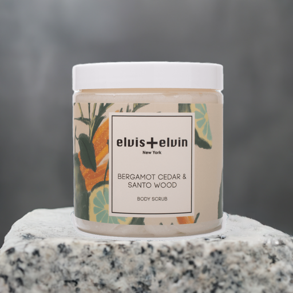 elvis+elvin Bergamot Cedar & Santo Wood Blend Body Scrub with Dead Sea Salt 300ml