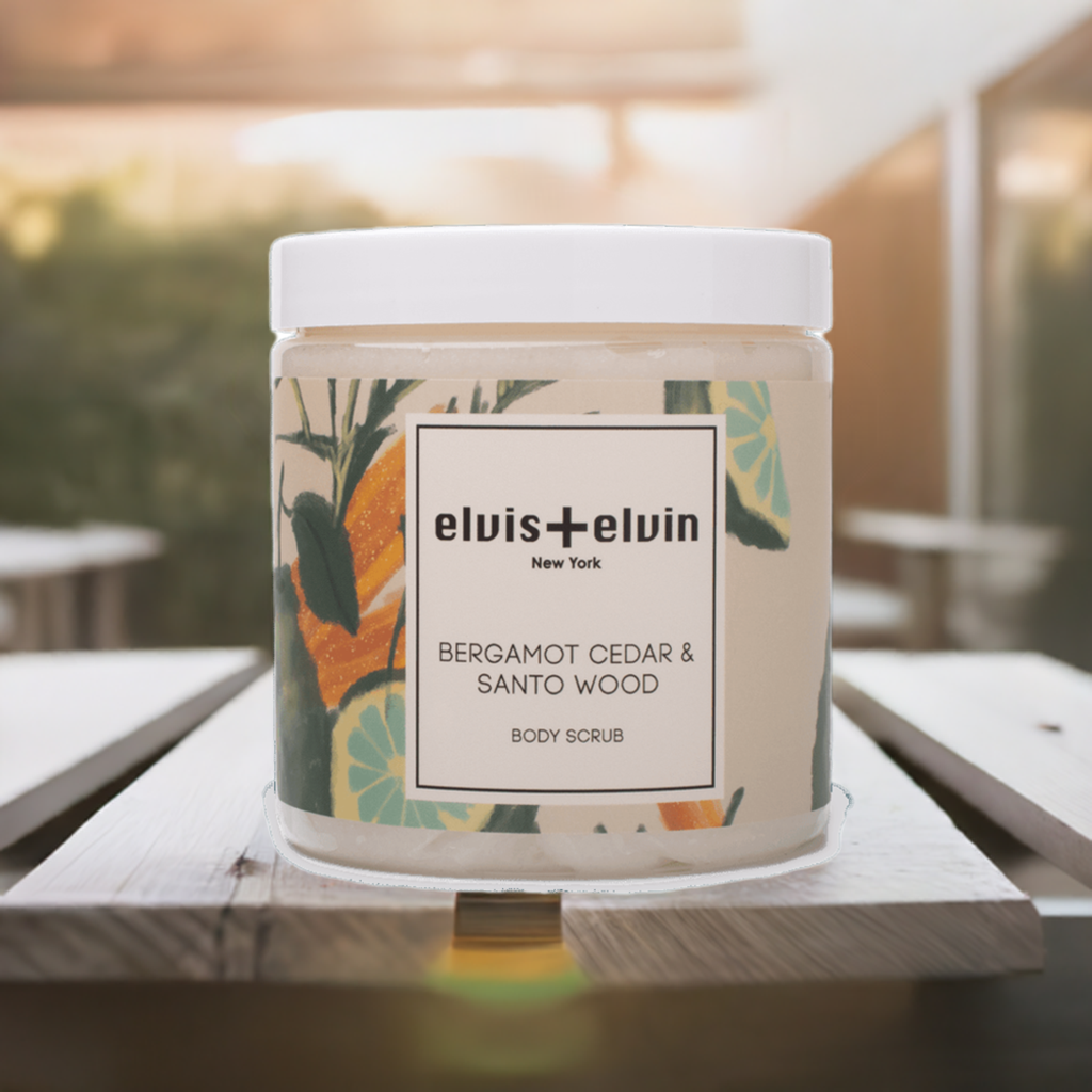 elvis+elvin Bergamot Cedar & Santo Wood Blend Body Scrub with Dead Sea Salt 300ml