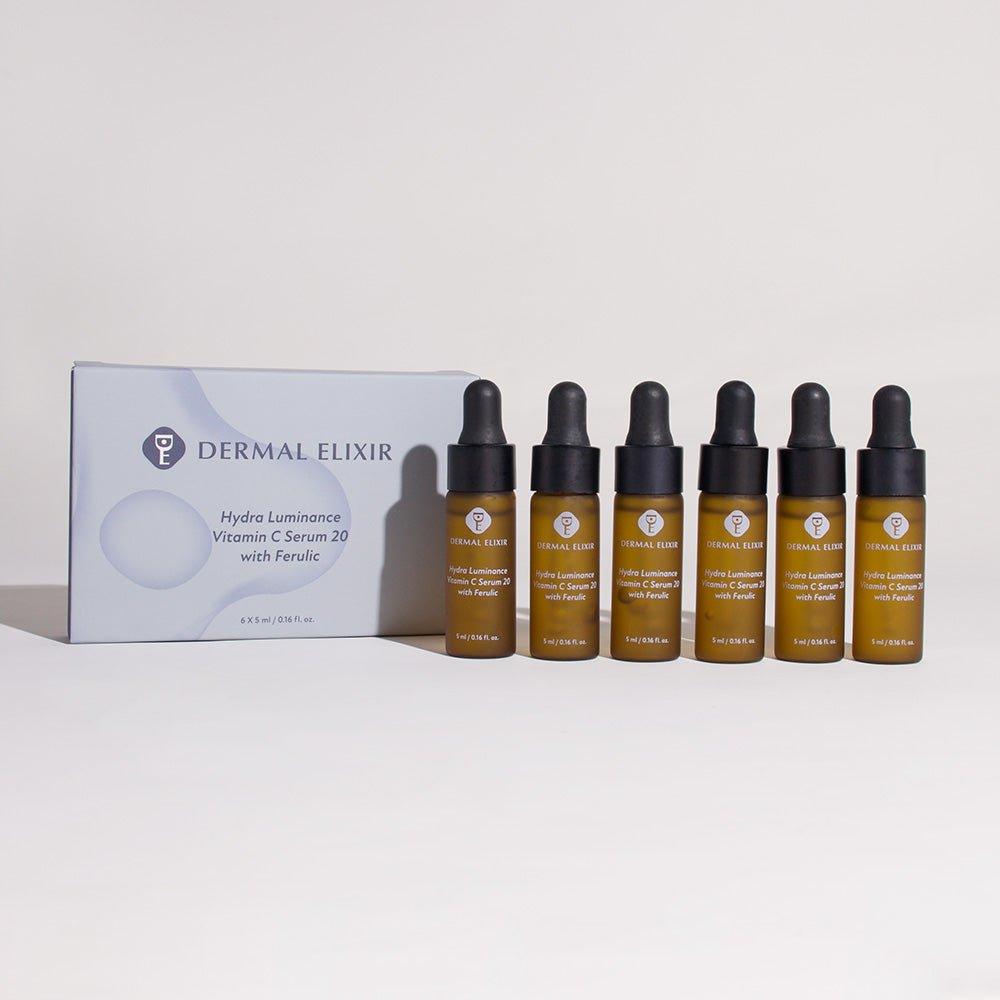 Dermal Elixir Hydra Luminance Vitamin C Serum 20 with Ferulic 5ML X 6 5ml x 6 