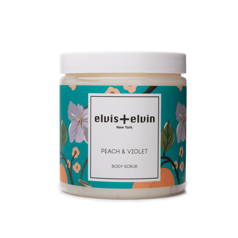 elvis+elvin Peach & Violet Body Scrub with Dead Sea Salt 300ml - elvis+elvin