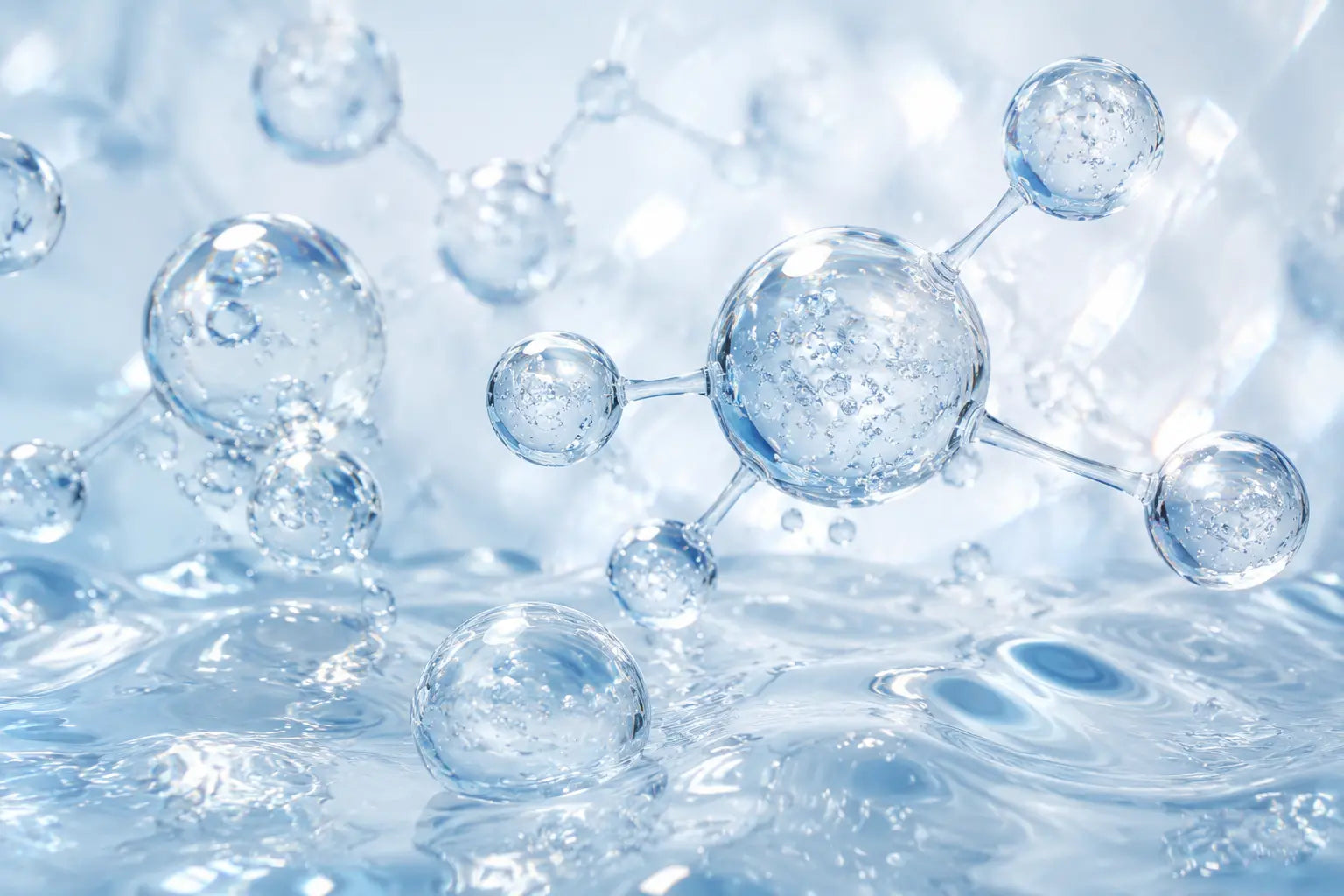 Hyaluronic acid molecular hydration visualization